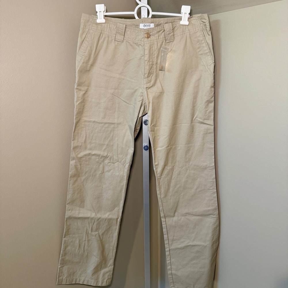 Guide Series Womens Khaki Chino Pants Size 8 Tan Cotton Straight Leg Trousers